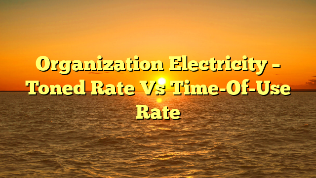 Organization Electricity – Toned Rate Vs Time-Of-Use Rate